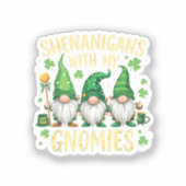 St. Patrick's Day Glückskleeblatt-Gnom  Aufkleber (Vorderseite)