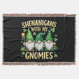 St. Patricks Day Glückskleeblatt-Gnom Decke
