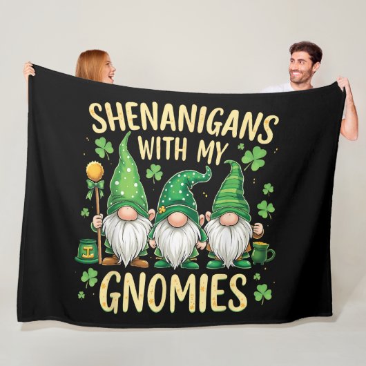 St. Patricks Day Glückskleeblatt Gnom Fleecedecke (Beispiel)