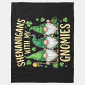 St. Patricks Day Glückskleeblatt Gnom Fleecedecke (Vorderseite)