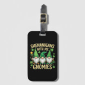 St. Patricks Day Glückskleeblatt Gnom Gepäckanhänger (Vorderseite Vertikal)