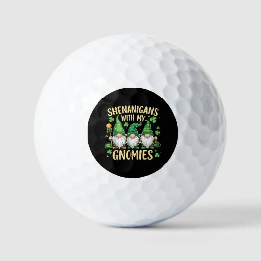 St. Patricks Day Glückskleeblatt-Gnom Golfball (Vorderseite)