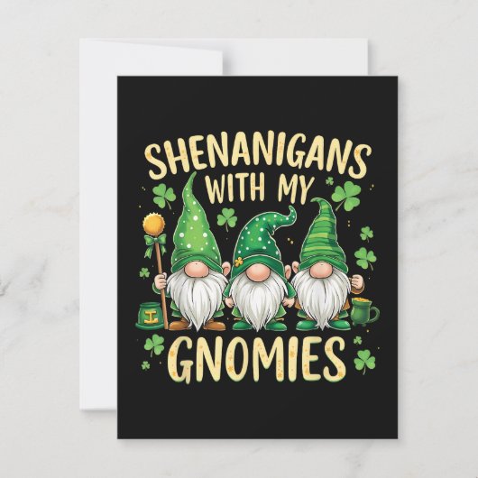 St. Patricks Day Glückskleeblatt-Gnom  Karte (Vorderseite)