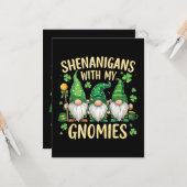 St. Patricks Day Glückskleeblatt-Gnom  Karte (Vorderseite/Rückseite Beispiel)