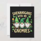 St. Patricks Day Glückskleeblatt-Gnom  Karte (Rückseite)
