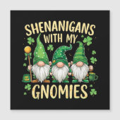 St. Patricks Day Glückskleeblatt-Gnom Magnetkarte (Vorderseite)