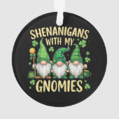 St. Patrick's Day Glückskleeblatt Gnom Ornament (Rückseite)