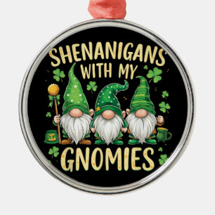 St. Patricks Day Glückskleeblatt Gnom Ornament Aus Metall