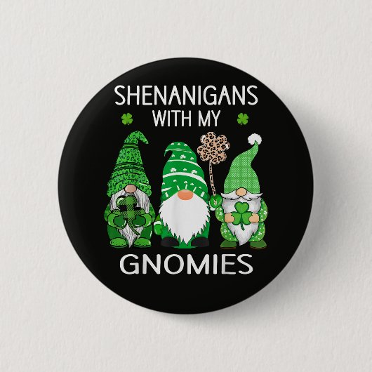 St Patricks Day Glückskleeblatt Leopard Button (Vorderseite)