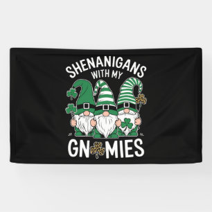 St Patricks Day Glückskleeblatt Leopard Gnome  Banner