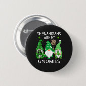 St Patricks Day Glückskleeblatt Leopard Gnome Button (Vorne & Hinten)