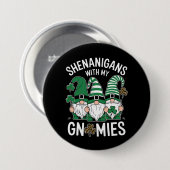 St Patricks Day Glückskleeblatt Leopard Gnome Button (Vorne & Hinten)