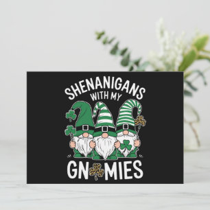 St Patricks Day Glückskleeblatt Leopard Gnome  Einladung