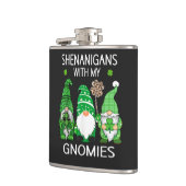 St Patricks Day Glückskleeblatt Leopard Gnome Flachmann (Links)