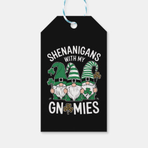 St Patricks Day Glückskleeblatt Leopard Gnome  Geschenkanhänger
