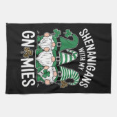 St Patricks Day Glückskleeblatt Leopard Gnome Geschirrtuch (Horizontal)