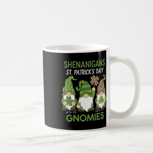 St Patricks Day Glückskleeblatt Leopard Gnome Iris Kaffeetasse (Rechts)