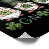 St Patricks Day Glückskleeblatt Leopard Gnome Iris Poster (Ecke)