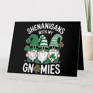 St Patricks Day Glückskleeblatt Leopard Gnome  Karte