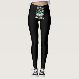 St Patricks Day Glückskleeblatt Leopard Gnome Leggings