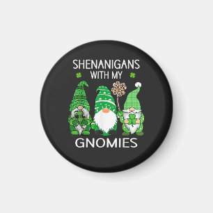 St Patricks Day Glückskleeblatt Leopard Gnome  Magnet