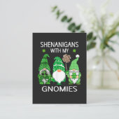 St Patricks Day Glückskleeblatt Leopard Gnome Postkarte (Stehend Vorderseite)