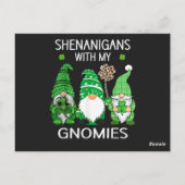 St Patricks Day Glückskleeblatt Leopard Gnome Postkarte (Rückseite)