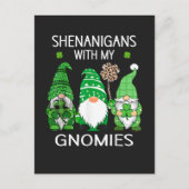 St Patricks Day Glückskleeblatt Leopard Gnome Postkarte (Vorderseite)