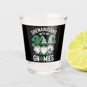 St Patricks Day Glückskleeblatt Leopard Gnome  Schnapsglas