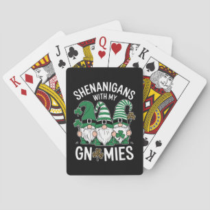 St Patricks Day Glückskleeblatt Leopard Gnome Spielkarten
