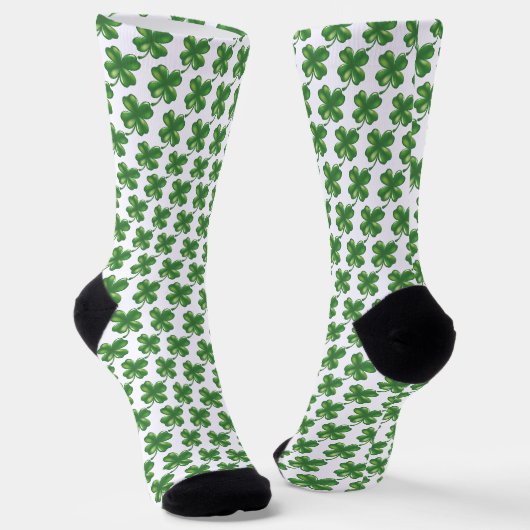 St. Patrick's Day Glückskleeblatt-Muster Socken (Gewinkelt)