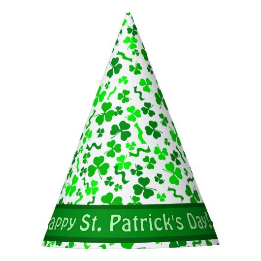 St. Patrick's Day Glückskleeblätter Personalisiert Partyhütchen (Vorderseite)