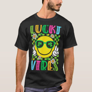 St. Patricks Day Glücksvibes Kleeblatt irische Fra T-Shirt