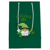 St. Patrick's Day Gnom-Grün-Geschenktasche Mittlere Geschenktüte (Rückseite)