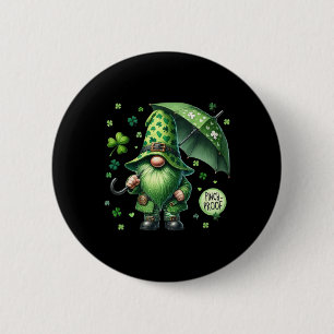 St. Patricks Day Gnom mit grünem Bart Lustiger Pin Button