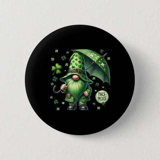 St. Patricks Day Gnom mit grünem Bart Lustiger Pin Button (Vorderseite)
