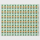 St. Patricks Day Gnom-Muster Geschenkpapier (Flach)