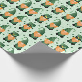 St. Patricks Day Gnom-Muster Geschenkpapier (Ecke)