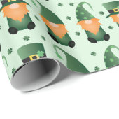 St. Patricks Day Gnom-Muster Geschenkpapier (Rolleneckpunkt)