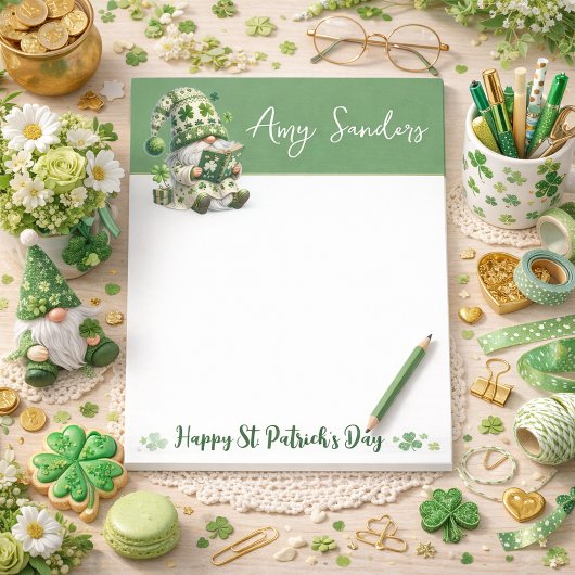 St. Patrick's Day Gnom Notizblock