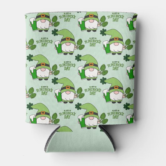 St. Patrick's Day Gnome Beer Can Cooler Dosenkühler (Vorderseite)