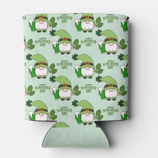 St. Patrick's Day Gnome Beer Can Cooler Dosenkühler (Rückseite)