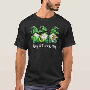 St Patricks Day Gnome beim Verstecken von Shamrock T-Shirt