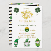 St. Patrick's Day Gnome Geburtstagsparty Einladung (Vorne/Hinten)