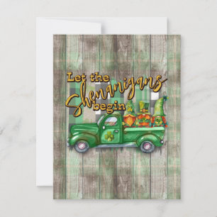 St. Patrick's Day Gnome im Lastwagen Unsinn Feiertagskarte