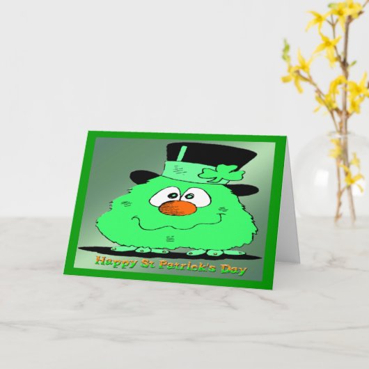 St Patrick's Day Gnome Karte (Gelbe Blume)