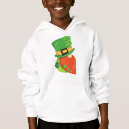 St. Patrick's Day Gnome, Leprechaun Hat, Clovers Hoodie