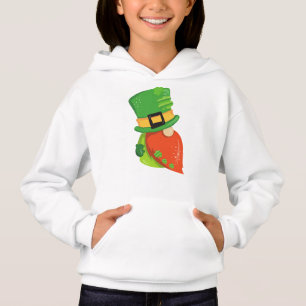St. Patrick's Day Gnome, Leprechaun Hat, Clovers Hoodie
