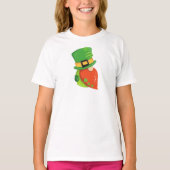St. Patrick's Day Gnome, Leprechaun Hat, Clovers T-Shirt (Vorderseite)