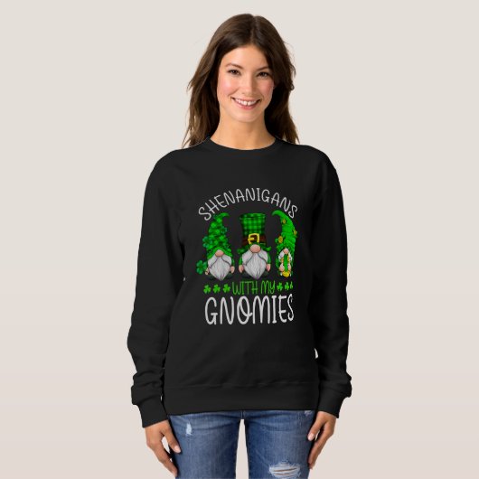St Patricks Day Gnome Let Shenanigans Begin Shamro Sweatshirt (Vorne ganz)